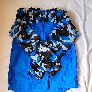 EUC LANDS END Camo Windbreaker Waterproof Rain Hooded Jacket Unisex